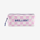 PENCIL CASE COTTON CANVAS W. CHECKS