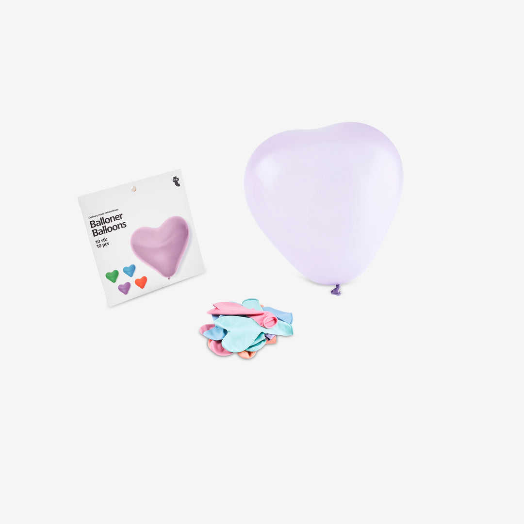 BALLOON HEART MIX 10 PCS (ROW)