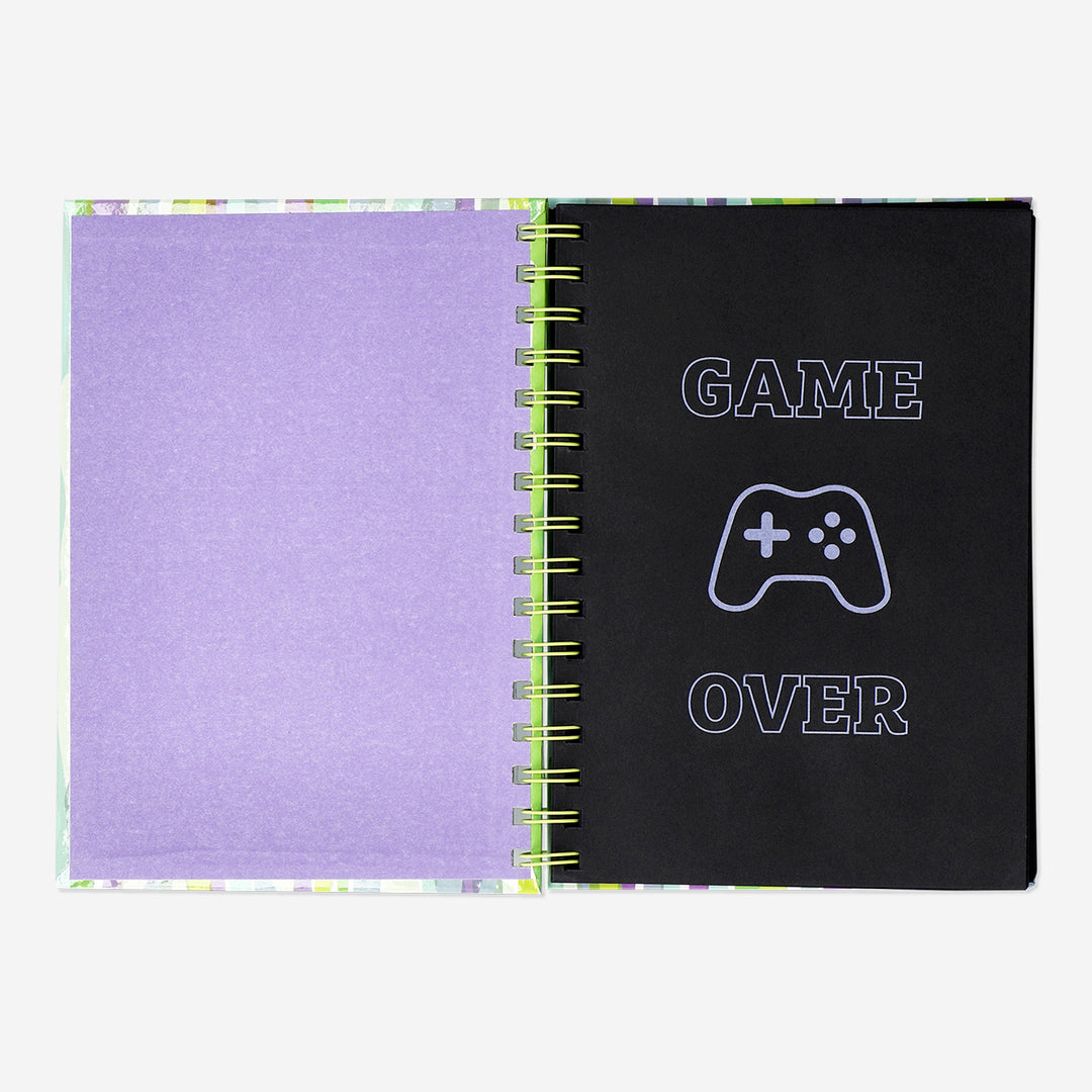 NOTEBOOK W. BLACK SHEETS & NEON GEL PENS 3PCS