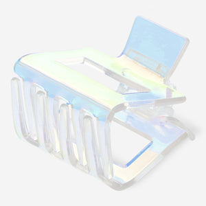 HAIR CLAMP SMALL IRIDESCENT PALE WHITE