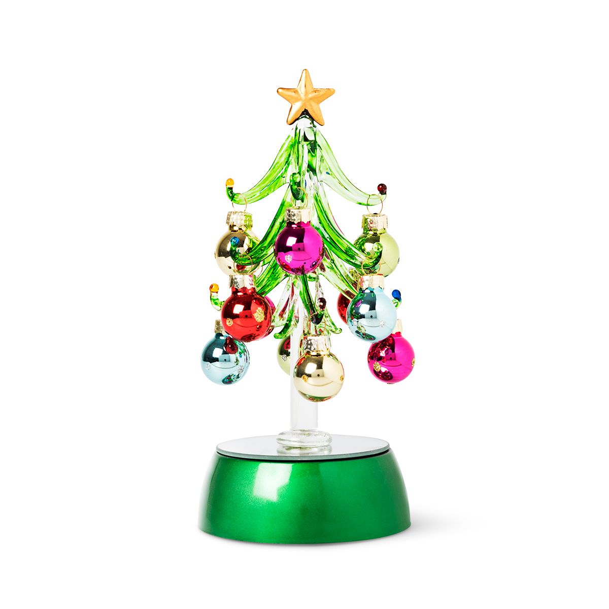 CHRISTMAS TREE W. 12 BAUBLES GLASS