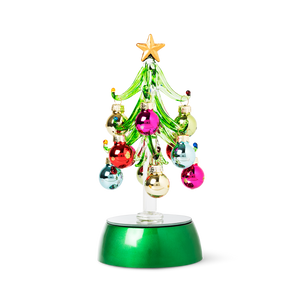 CHRISTMAS TREE W. 12 BAUBLES GLASS