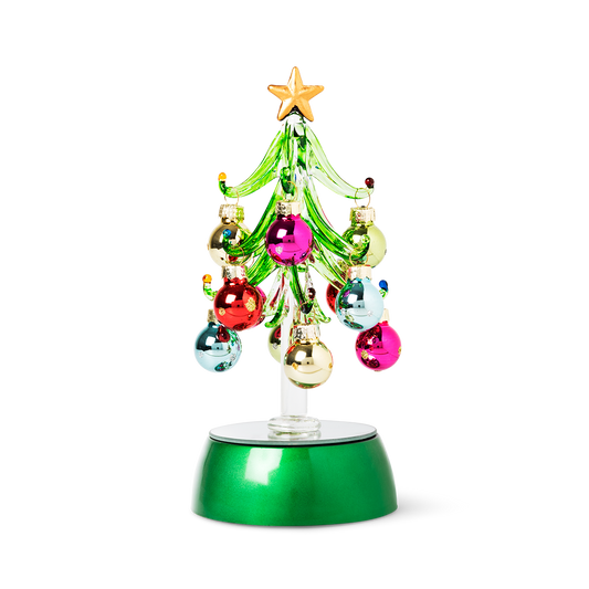 CHRISTMAS TREE W. 12 BAUBLES GLASS