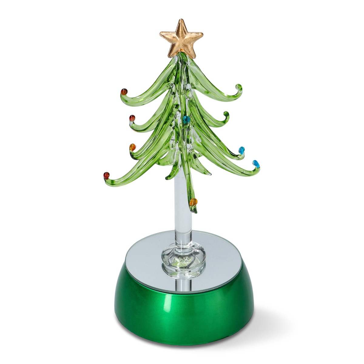 CHRISTMAS TREE W. 12 BAUBLES GLASS