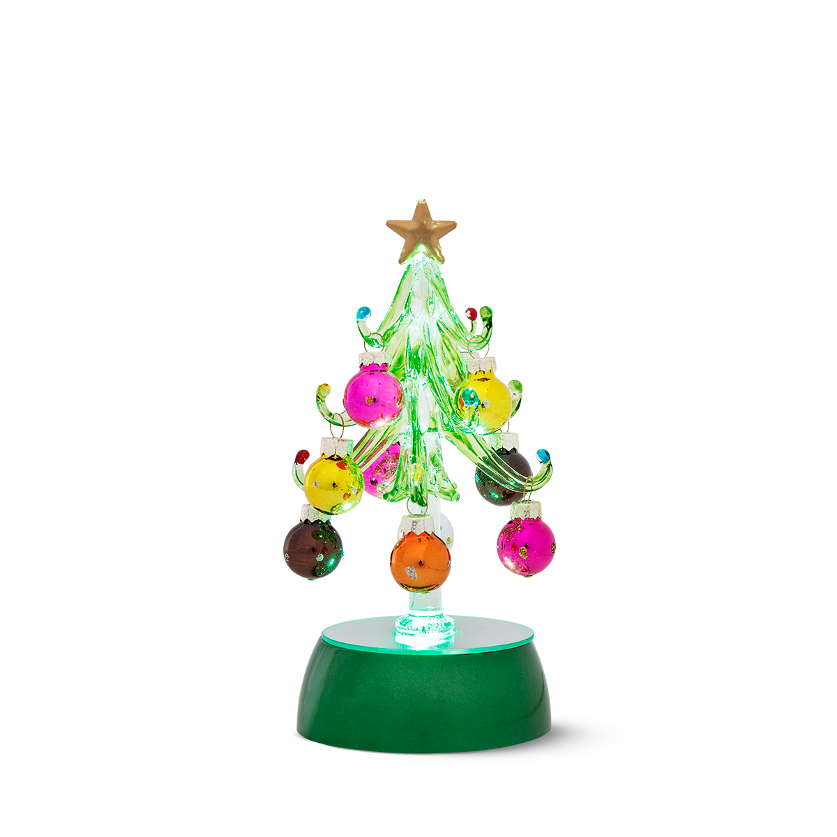 CHRISTMAS TREE W. 12 BAUBLES GLASS