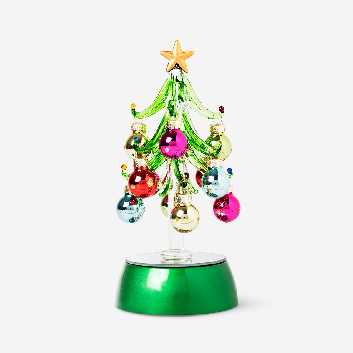 CHRISTMAS TREE W. 12 BAUBLES GLASS