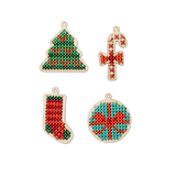 DIY CHRISTMAS ORNAMENTS CROSS STITCHING WOOD FUN