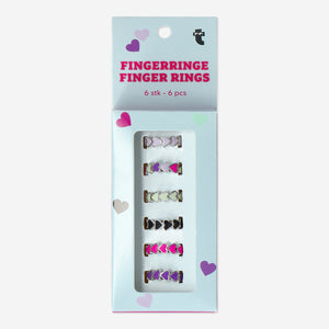 FINGERRINGS 6 PCS COLORFUL HEARTS