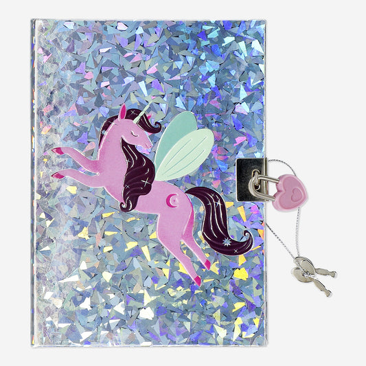 DIARY W LOCK UNICORN