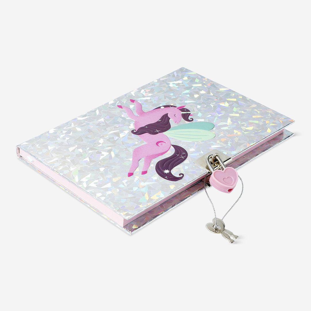 DIARY W LOCK UNICORN