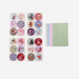 BAGS IN PAPER 24 PCS WITH 24 STICKERS 15X22CM