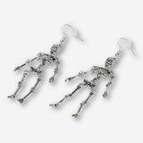 EARRINGS LARGE SKELETONS DANGLING SILVER