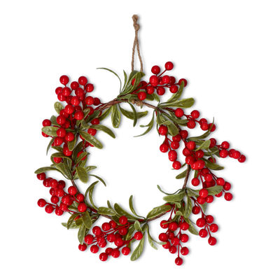 WREATH W RED BERRIES AND LEAVES DIA 30 CM