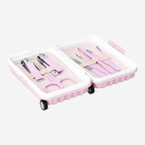 MANICURE KIT IN MINI SUITCASE W WHEELS 8PCS