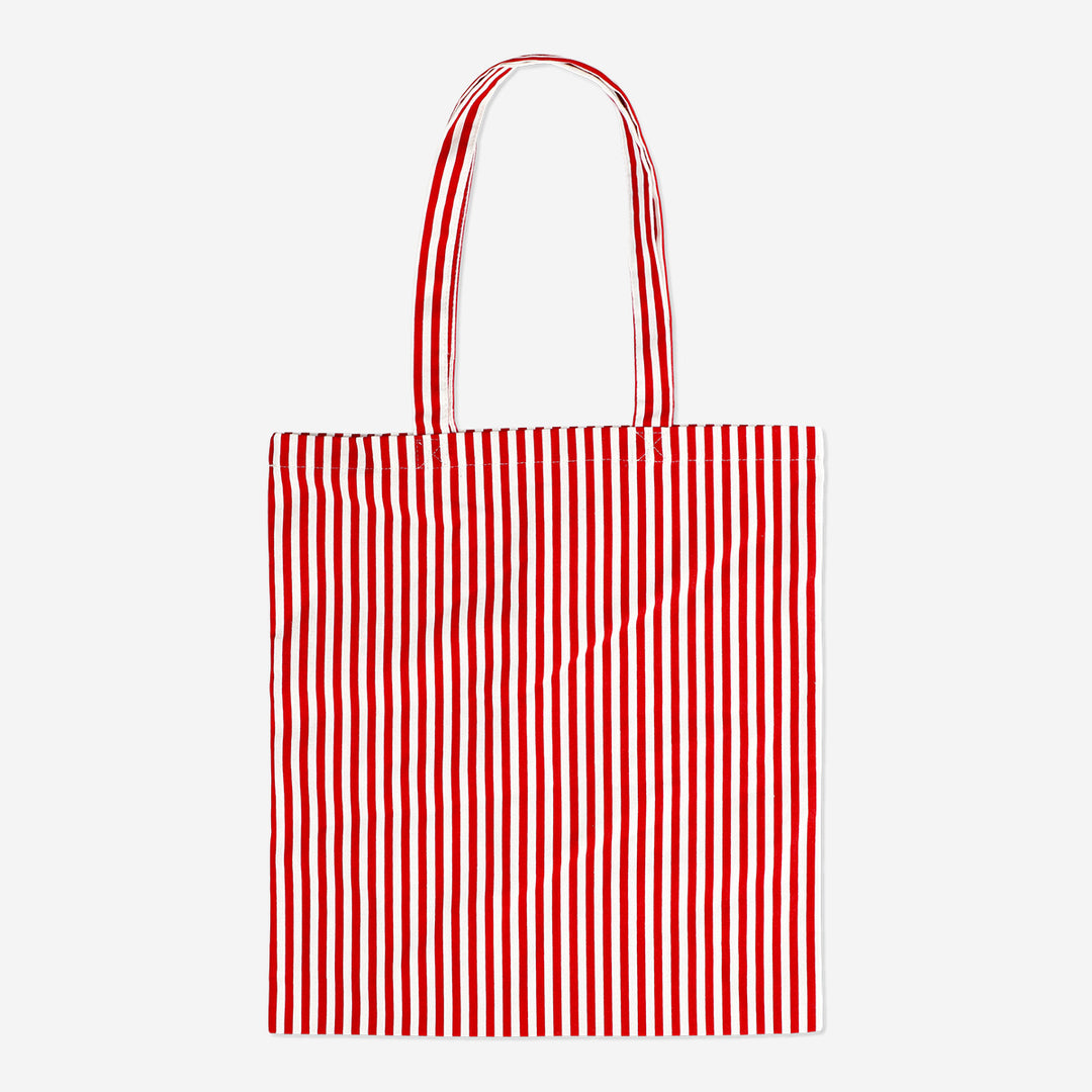  TOTE BAG STRIPED W. SANTA PRINT