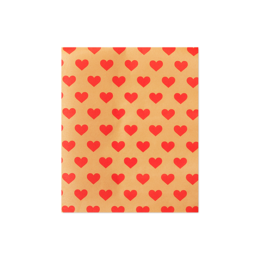 FOOD PAPER 13 X 16CM 30PCS RED HEARTS