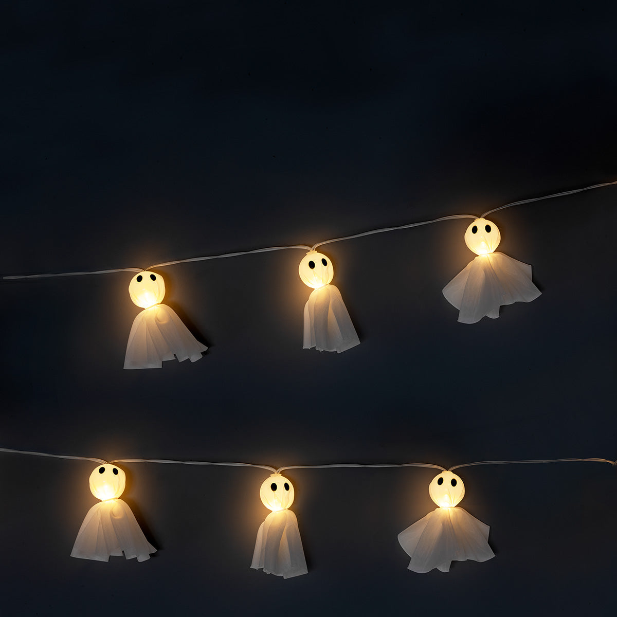 LIGHT CHAIN 10 PCS LED GHOST TULLE