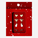 EARRINGS GIFTBOX 4 PAIRS SNOW AOP