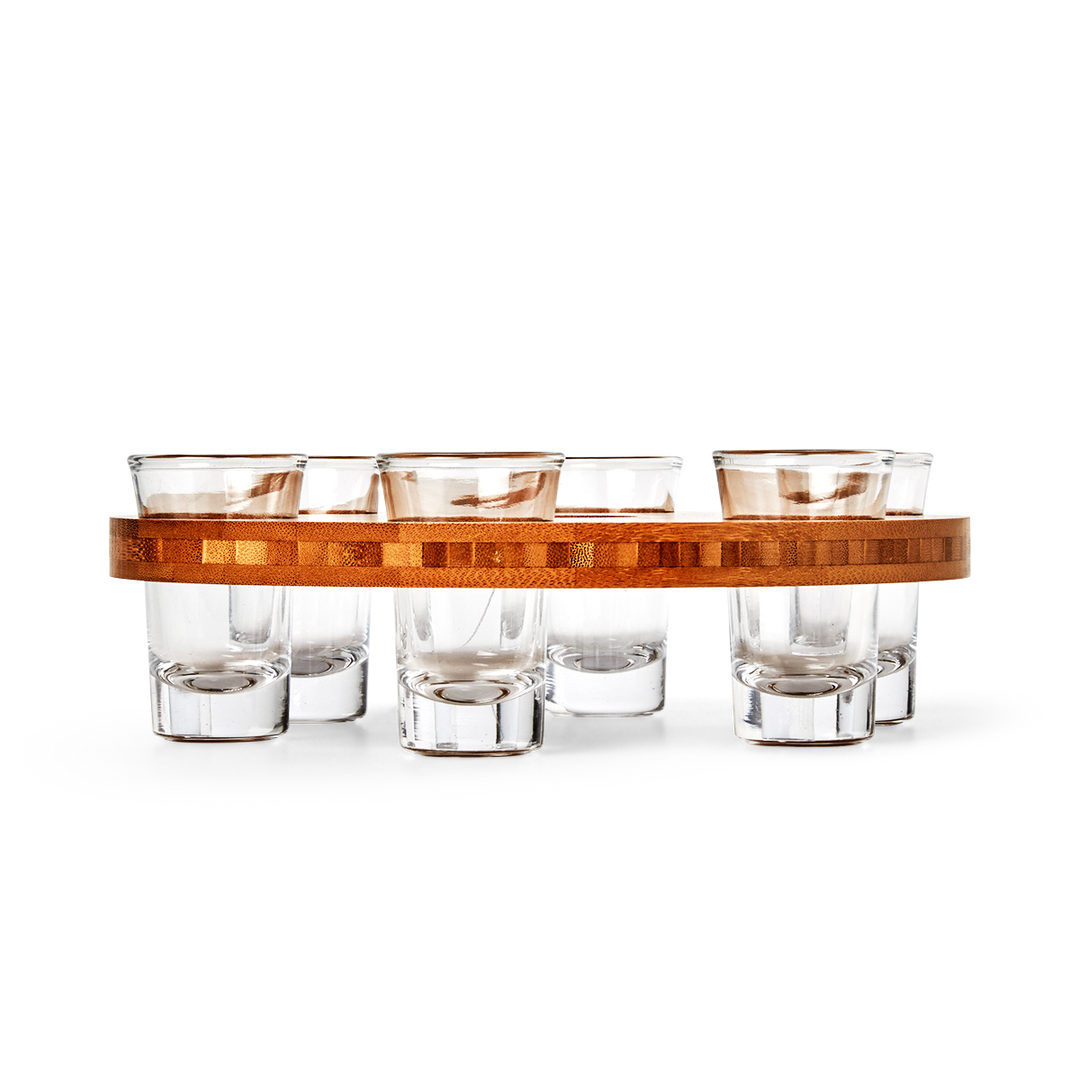 TRAY FOR BOTTLE W 6 SHOT GLASSES