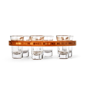 TRAY FOR BOTTLE W 6 SHOT GLASSES