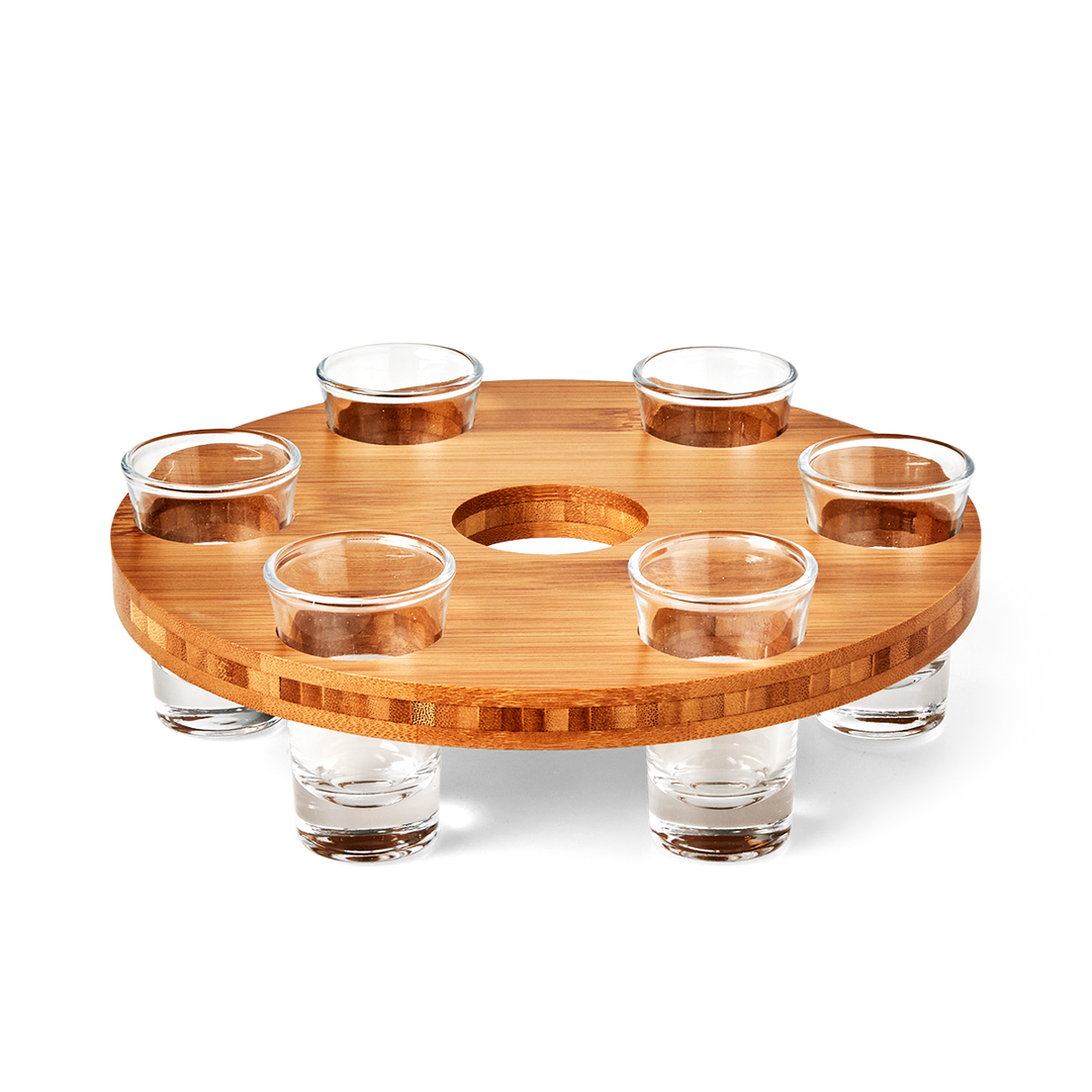 TRAY FOR BOTTLE W 6 SHOT GLASSES