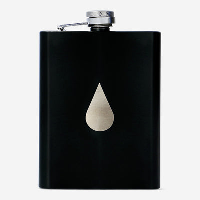 HIP FLASK STAINLESS STEEL COLOR W DESIGN ON