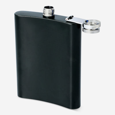 HIP FLASK STAINLESS STEEL COLOR W DESIGN ON