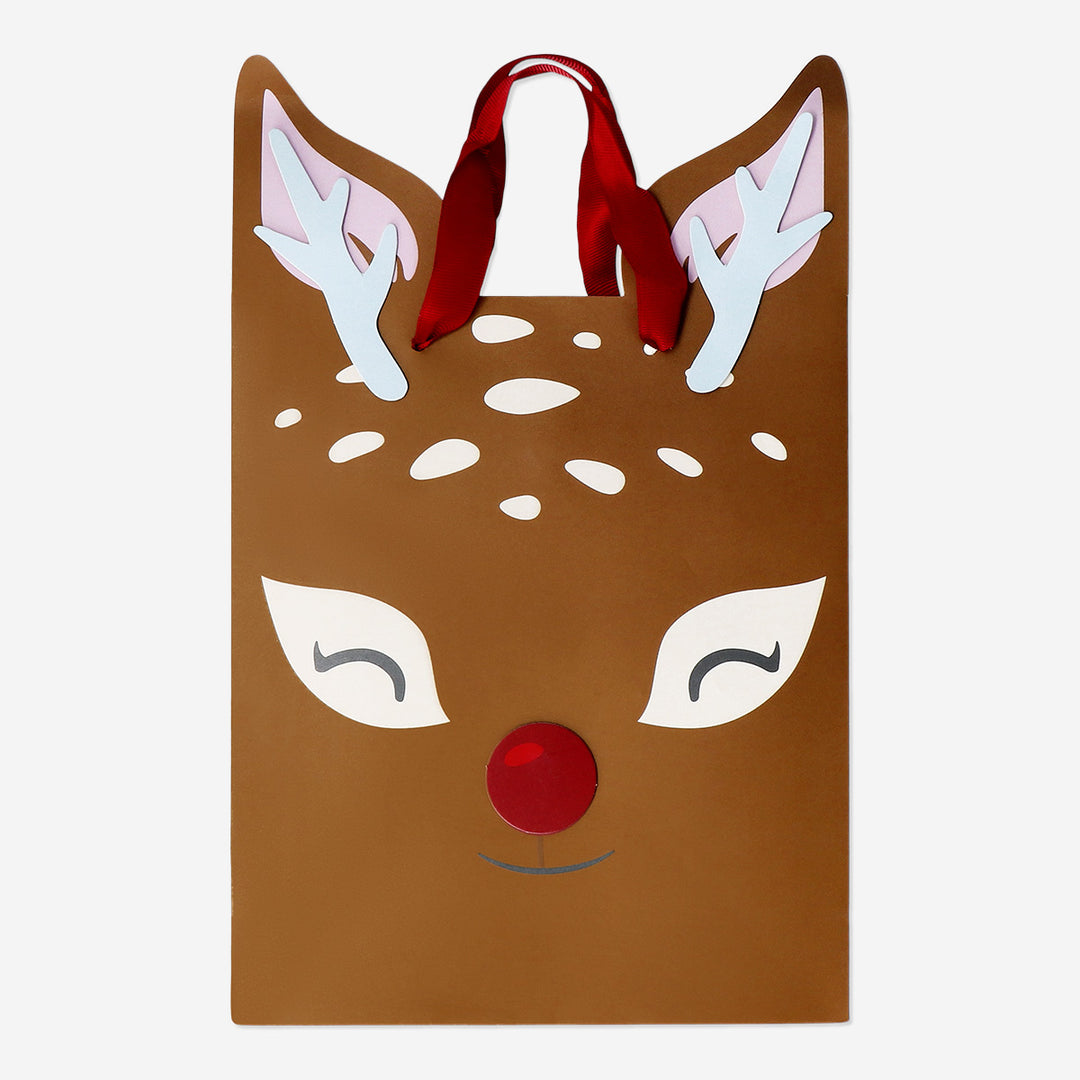 GIFT BAG CRAFT REINDEER  19 x 23 x 10 CM