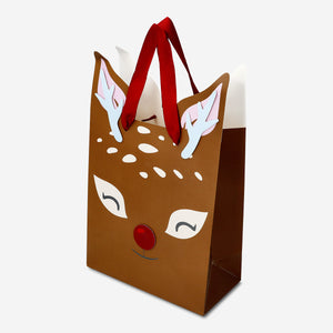 GIFT BAG CRAFT REINDEER  19 x 23 x 10 CM