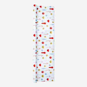 WRAPPING PAPER SET SNOWMAN, SANTA, ORNAMENTS 3x 70CM X 3M