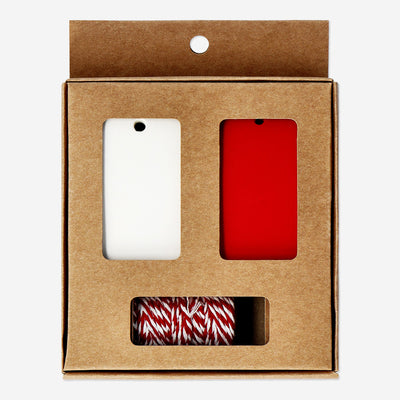 WRAPPING SET GIFT TAGS AND RIBBON RED