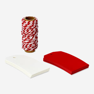 WRAPPING SET GIFT TAGS AND RIBBON RED