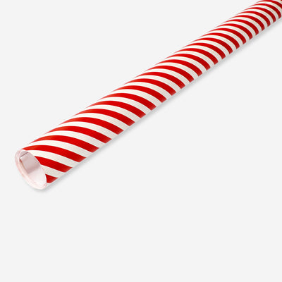 WRAPPING PAPER RED AND WHITE STRIPES 400 X 70 CM