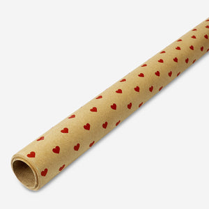 WRAPPING PAPER CRAFT SMALL RED HEARTS PRINT 400 X 70 CM