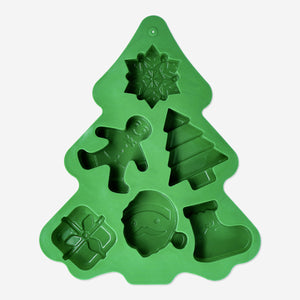 SILICONE FORM FOR CAKES SHAPED AS XMAS TREE GREEN