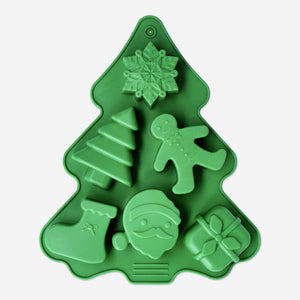 SILICONE FORM FOR CAKES SHAPED AS XMAS TREE GREEN