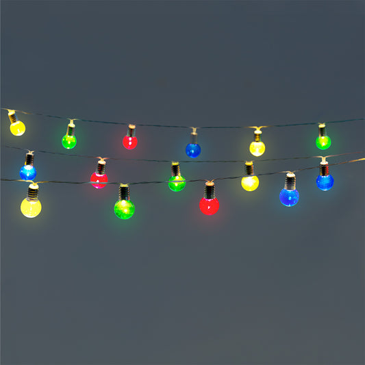 LIGHT CHAIN W. TIMER L: 390 CM OUTDOOR 25 LED BULBS MULTI