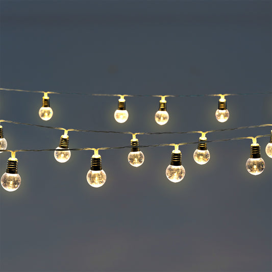 LIGHT CHAIN W. TIMER L: 390 CM OUTDOOR 25 LED BULBS CLEAR