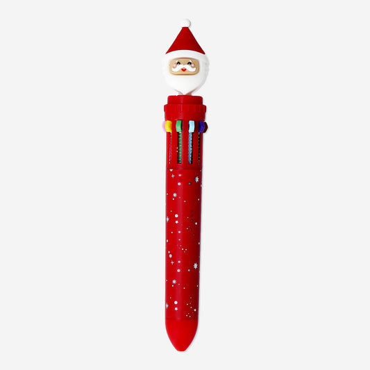 PEN PUSH W. 10 COLORS SANTA