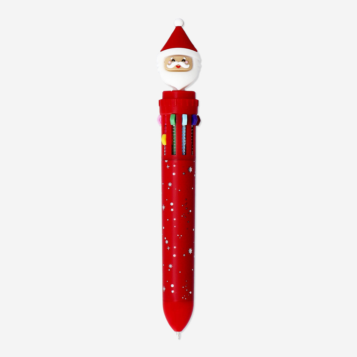 PEN PUSH W. 10 COLORS SANTA