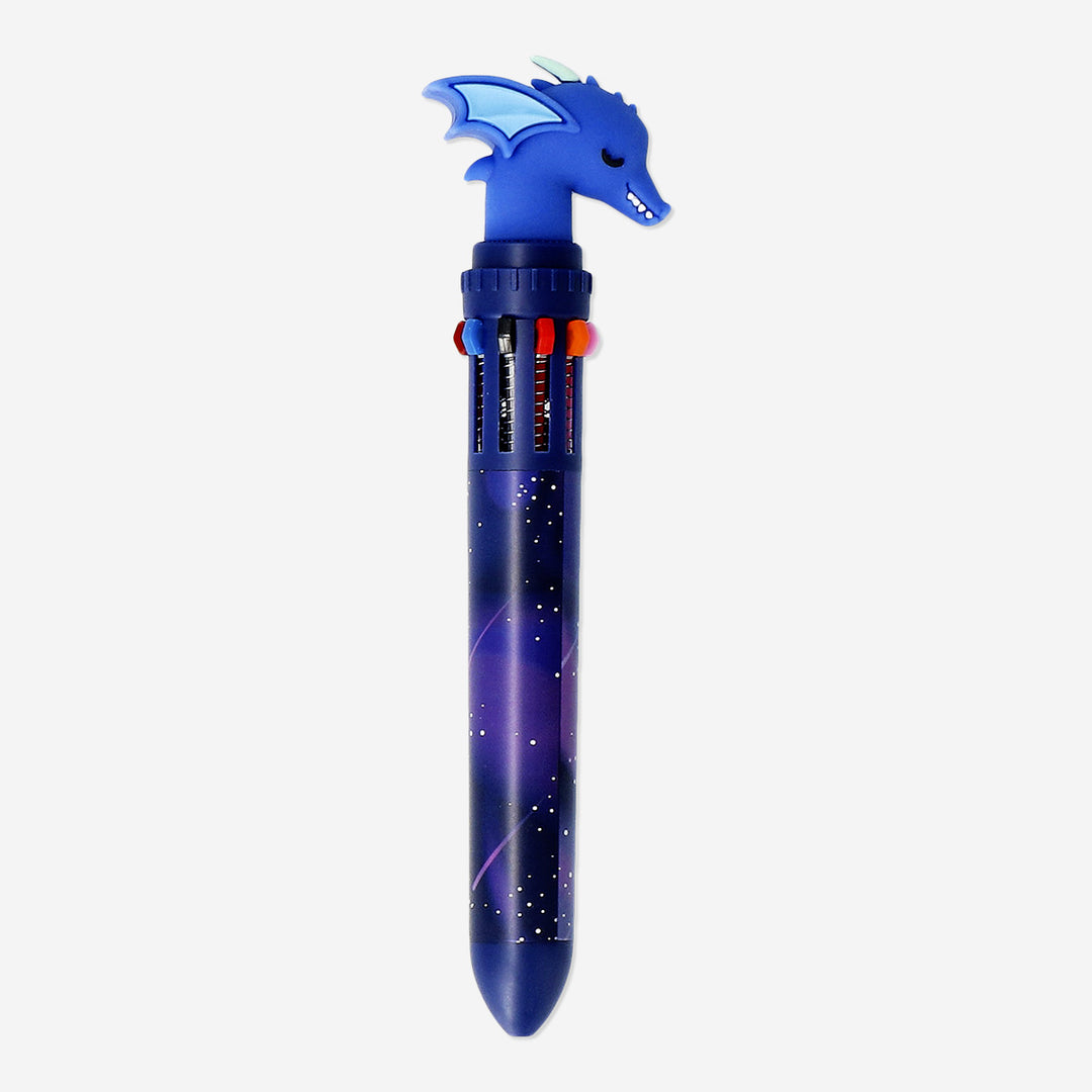 PEN PUSH W. 10 COLORS BLUE DRAGON