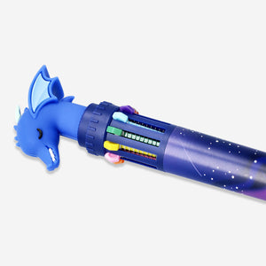 PEN PUSH W. 10 COLORS BLUE DRAGON