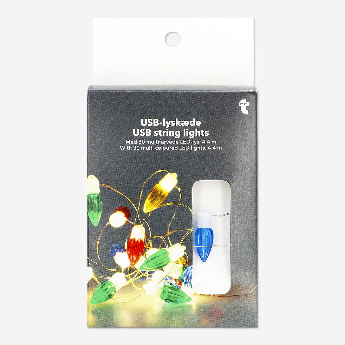 LIGHT CHAIN W. USB 30 PCS LED MULTICOLORED BULBS