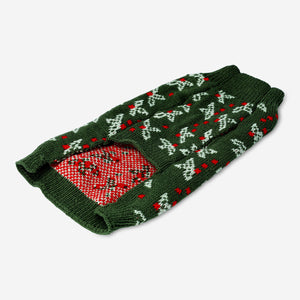 DOG CHRISTMAS JUMPER GREEN