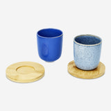 GIFT SET 2PCS MUGS AND 2PCS BAMBOO COASTERS