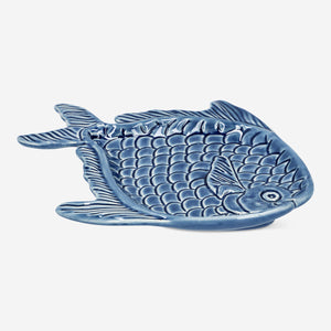 PLATE FISH SHAPE BLUE