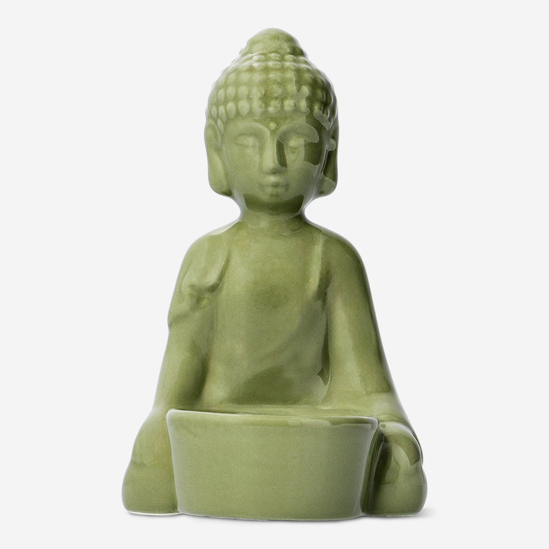 TEALIGHT HOLDER CERAMIC BUDDHA