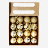 BAUBLES GOLD PLASTIC SMALL 16 PCS