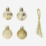 BAUBLES GOLD PLASTIC SMALL 16 PCS