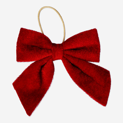 ORNAMENTS BOW VELVET RED 8PCS